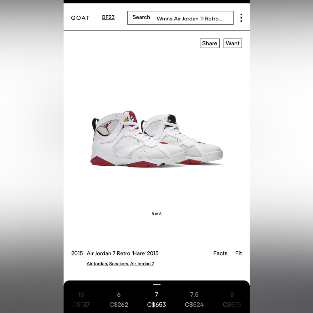 Air Jordan 7 hare